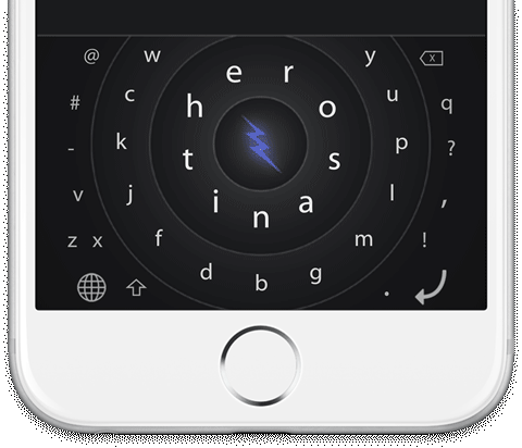 Animation of HERO Keyboard's extended character popups on tap-hold or 3D Touch.